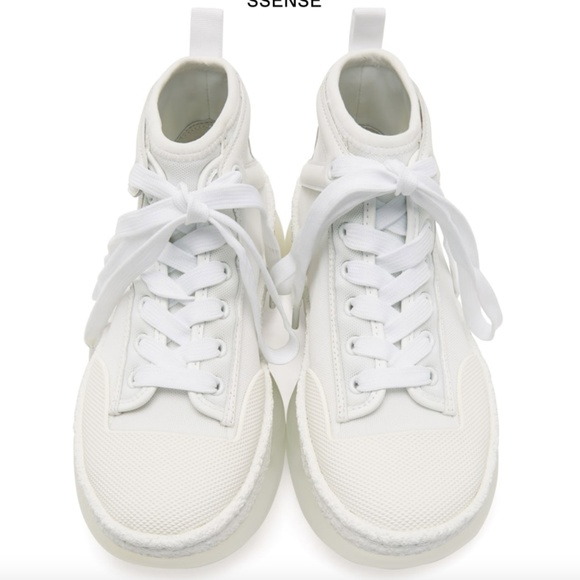 Alexander Wang White Mesh and Leather Trim A1 High Top Sneakers - Picture 6 of 8